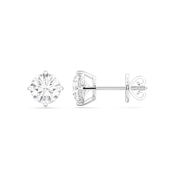 14K Yellow/White Gold Stud Earrings With 1-2 Carat Lab Grown Diamond, IGI Certified LAB GROWN Diamond Earrings 4 Prong Push Back (E-F Color, VVS-VS), Stud Earrings For Women, Fine Jewelry - Image 3