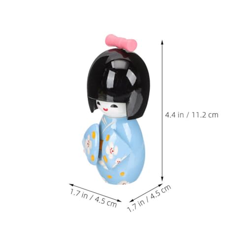 STOBAZA Japanese Kimono Doll Ornament 4.40In Collectible Figurine for Home Decor Tabletop Asian Style Decoration