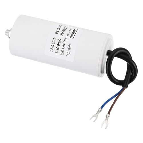 YOKIVE Condensador CBB60 De 60uF Con Terminales En U, CA 450V (Blanco)