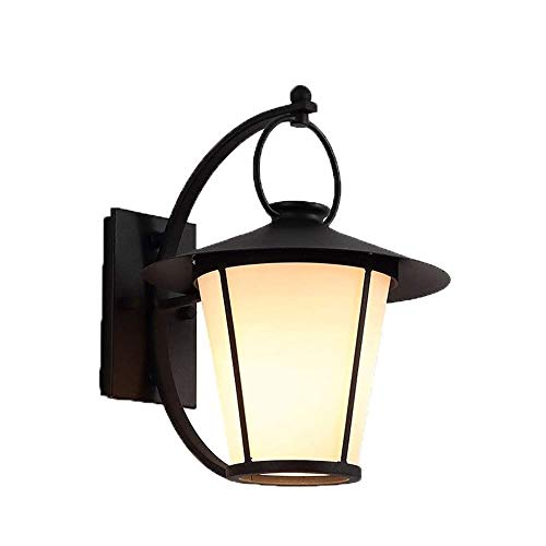 LSSB Wall Lamp Retro Outdoor Decoration Wall Lamp Black Matte Finish Waterproof Postal Light Wall Sconce Frosted Glass Lantern Corridor Lighting Villa Patio Wall Light Garden Fence Driveway