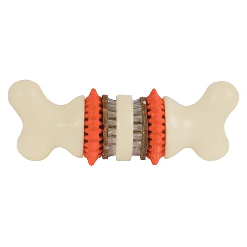 PetSafe Sportsmen Bristle Bone - Treat-Holding Toy for Dogs - Treat Rings Included - Treats Thoroughly Mixed During Bake to Prevent Choking - Rigorously Tested Ingredients - Orange, Large