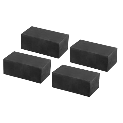 PATIKIL Tampons en Caoutchouc Anti-Vibrations, 4 Pièces, Tapis d'Isolation Des Vibrations Carrés 3,94 x 1,97 x 1,6 pour Climatisation HVAC, Lave-Linge, Sèche-Linge, Noir