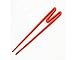 Reusable Red Plastic Training Chopsticks for Kids, 9 Inches