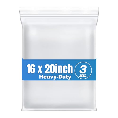 30Pcs 16"x20" Thick 3Mil Large Clear Reclosable Zip Seal Lock Plastic Bags