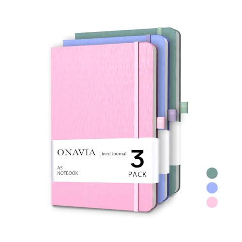 ONAVIA A5 Lined Journal Notebook, 7mm College Ruled Notepad, Journaling for Writing, Work, School,...