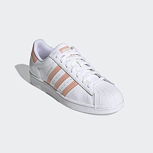 Image of adidas Originals Men's Superstar Shoes Sneaker, White /Ambient Blush /Ambient Blush, 4