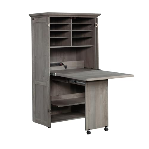 Image of Sauder Miscellaneous Storage Craft & Sewing Armoire, L: 35.112 inch x W: 21.81 inch x H: 61.58 inch, Mystic Oak