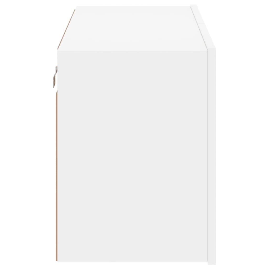 vidaXL Mueble para TV de Pared, Soporte Colgante con Almacenaje, Armario Consola Flotante, Mueble Multimedia para Salón Dormitorio, Blanco