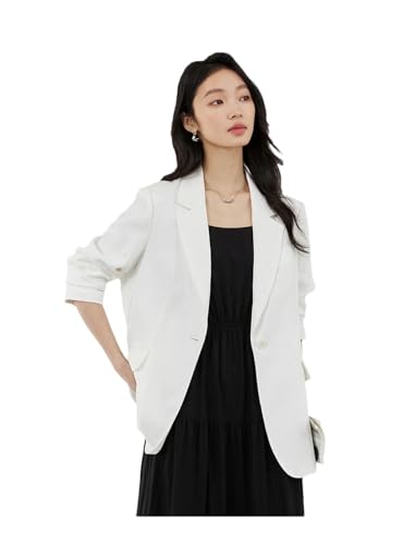 Women's Blazer Jacket Commuter Office Wear Loose Outerwear Clothing Blazers White Jackets L