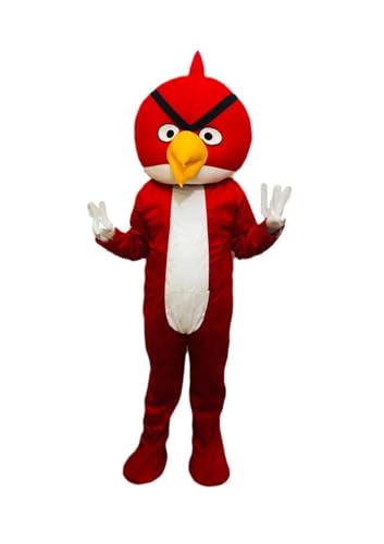 Image of BookMyCostume Buy Red Bird Cartoon Mascot Costume for Theme Birthday Party & Events | Adults | Full Size Adults,Fleece