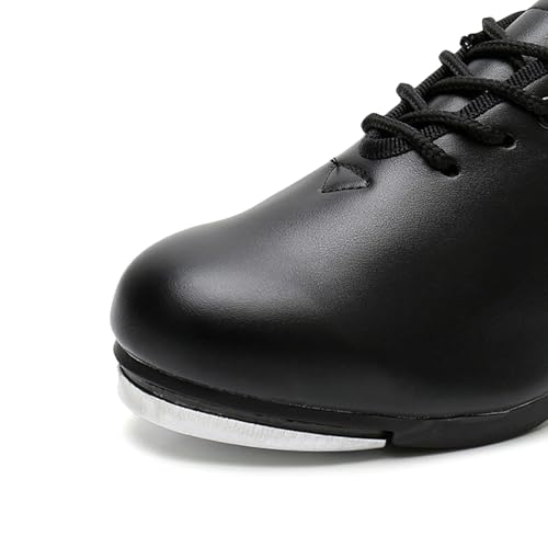 SWDZM Children'sTap Shoe for Girls Boys PU Leather Lace Up Oxford Style Tap Shoes3