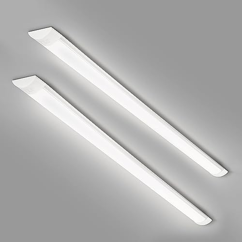 T&K TO-KING 2-Pack 4FT LED Batten Light,40W 4000LM 4000K, Low Profile Wall/Ceiling Surface Mounted Fitting for Shop/Office/Garage/Warehouse/Kitchen/Living Room