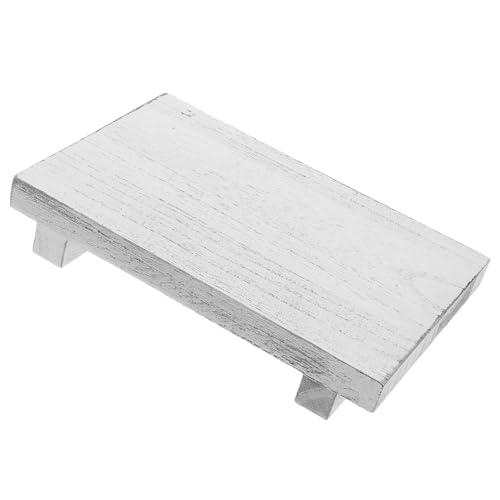 ULTECHNOVO Soporte Elevador de Madera para Jabón y Dispensador Bandeja de Madera Vintage para Encimera de Baño Organizador Decorativo Multifuncional Estante de Exhibición para Plantas y