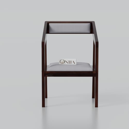 Image of ONIJA Solid Sheesham Wood 4 Seater Dining Table Set with Cushioned Chairs for Dining Room | Living Room | Home & Office | Hotels Restaurant & Cafe (4 Seater, Walnut Finish)