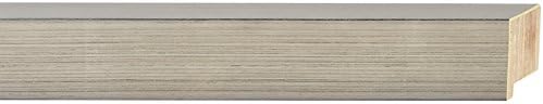 Picture Frame Moulding (Wood) 100ft Bundle - Contemporary Silver Finish - 1.5" Width - 1" Rabbet Depth
