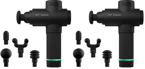 Image of Hyperice Hypervolt 2 Black - Featuring Quiet Glide Technology - Handheld Percussion Massage Gun | 3 Speeds, 5 Interchangeable Heads | Helps Relieve Sore Muscles and Stiffness |FSA and HSA (Pack of 2)