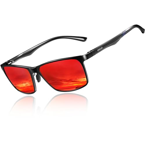 Image of ANYLUV Polarized Sunglasses for Men Rectangular Classic Al-Mg Metal Frame Sun Glasses Mens Sunglasses with UV Protection