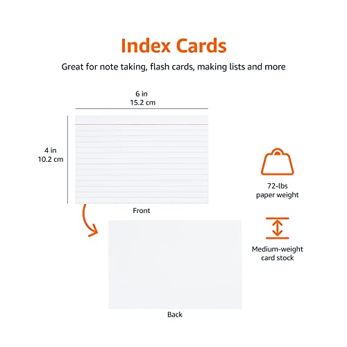 AmazonBasics 4 x 6-Inch Ruled Lined White Index Note Cards, 500-Count image 5