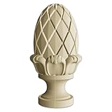 Island Post Cap Wooden Pineapple Newel Post Cap Statue, Wood-Carved Post Finial Topper for Staircase Pillars, Porch or Deck Columns, Rustic Cottage Garden Décor, Bedpost Finial, 6'