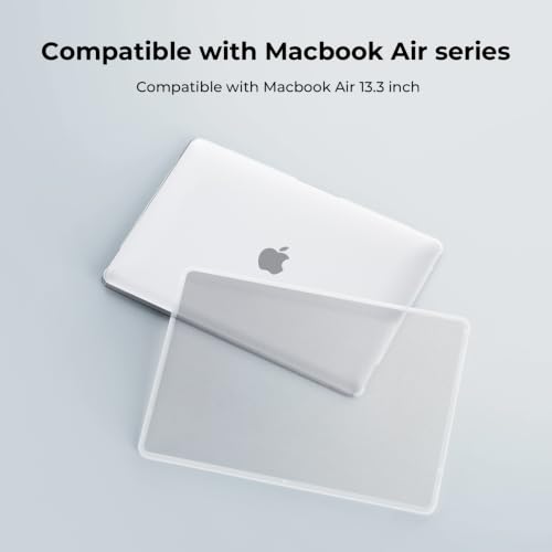 Image of BlueSwan Anti-Cracking Case for MacBook Air 13 inch, M1 Chip 2020-2018 A2337 A2179 A1932, Drop Protection Soft TPU Bumper PC Base for Air 13.3 inch, Frosted White