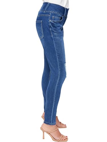 Royalty For Me Women's Essential 3 Button High Rise Skinny Jean with Functional Front Pockets2