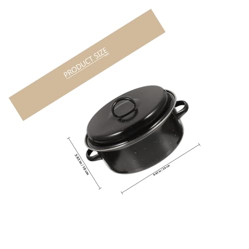Poêle à pommes de terre châtaigne et plat à four émail noir multifonction