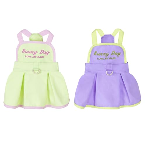 2 Piezas Vestidos de Perro Cachorro Vestido de Princesa de Lujo Ropa de Día Soleado Boda Noche Verano Falda Vestido para Perro Pequeño Niña
