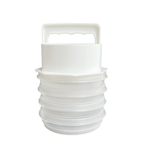 Trenton Gifts 3-in-1 Hamburger Press Patty Maker - Includes Burger Mold, Patty Press, and 4 Storage Containers - The Essential BBQ Tool for Meat and Veggie Patties