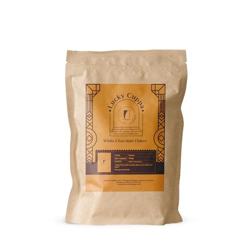 Lucky Cuppa White Chocolate Flakes - Instant Hot Chocolate - Premium Quality Chocolate Gifts for Christmas - 250g