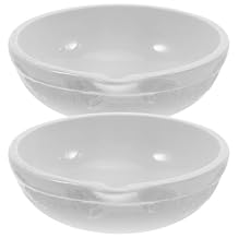 2pcs Ceramic Evaporating Dishes Lab Accessory Heat Resistant Porcelain Basin for Chemistry Experiments Research and Educational Use