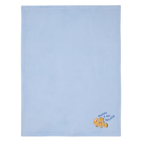 Image of Disney Finding Nemo Cutest Little Catch Light Blue, and Orange Super Soft Appliqued Baby Blanket