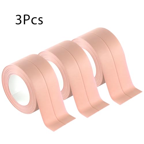 Image of 3 Rolls 10.5 Feet Caulk Tape Waterproof Sealing Self Adhesive, Caulking Sealant Strip for Bathroom Toilet Kitchen Countertop