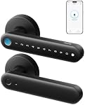 Eufy Serrure intelligente FamiLock C32, Porte d'entrée sans clé avec poignée pour portes intérieures, Wi-Fi intégré (2.4 GHz seulement), contrôle de l'application, auto-apprentissage AI, Verrouillage automatique, 4 AA Batteries, Alexa/Google