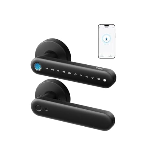 eufy Security Smart Lock FamiLock C32, Fingerprint Keyless Entry Door Lock with Handle for Interior Doors, Built-in Wi-Fi (2.4 GHz Only), App Control, Auto Lock, 4 AA Batteries, Alexa/Google
