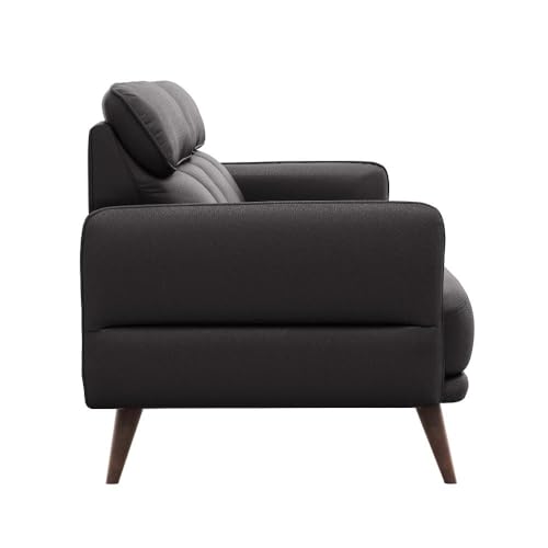 Image of Wakefit Sofa Set | 5 Year Warranty | Sofa 5 Seater, 5 Seater Sofa for Living Room, Wooden Sofa Set, Sofa Set 3+1+1 Seater - Azores(Robin : Black)