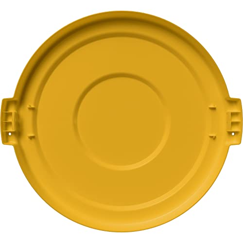 Image of SPARTA Bronco Lid for 32 Gal. Trash Can, Durable, Food-Safe, NSF and HACCP-Compliant, Lid for Commercial Use (Container Sold Separately - Fits Bronco Only), Polyethylene, 32 Gallon, Yellow (Pack of 4)
