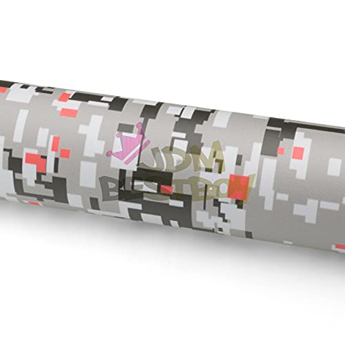 Urban Red Camouflage Digital Camo Vinyl Wrap Decal Sticker Bubble Free Car Self Adhesive Film - 4"X8" (10Cmx20Cm) Sample #TOP1