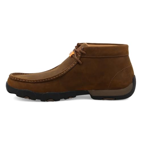 Image of Twisted X Men's Work Chukka Driving Moc, Moc Toe, Distressed Saddle (Electrostatic Dissipative), 10.5 M