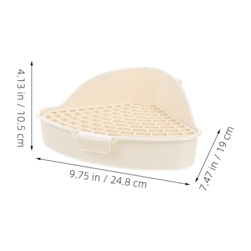 Arenero triangular para conejos LALADEFIEE contenedor higiénico de plástico blanco pack de 2 3