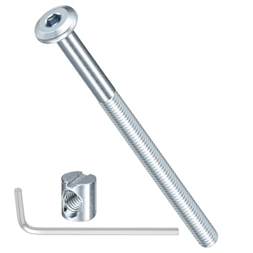 METALLIXITY Furniture Crib Screws Replacement Set with Wrench(M6-1x110mm) 16Pcs, Galvanization