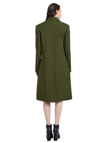 Image of HAUTEMODA Women's Winter Coat Trench Long Sleeves Over Coat With Pocket single Breasted
