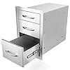 Stanbroil Outdoor Kitchen Drawers Stainless Steel 15W x 215H x 23D Inch Triple Access Drawer Flush Mount for Outdoor Kitchen or BBQ Island