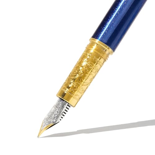 Image of Ferris Wheel Press , Bijou Fountain Pen, Blue Revelry, Double Gold Plated, Sapphire Lacquer Finish, Two-Tone Steel Nib, Fine Nib