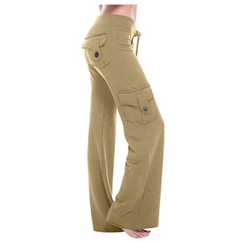 Pantalones cargo para mujer, pantalones holgados, pantalones cargo de cintura alta, pantalones elásticos para mujer, tallas grandes, largos, transpirables, pantalones cargo Y2k, pantalones de verano
