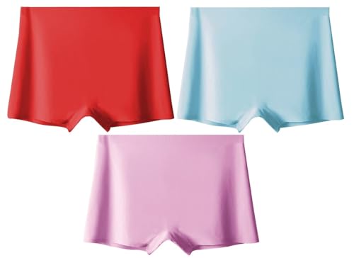 Image of LOURYN KOULYN Women's Ice Silk Seamless Boyshort Panty, (Pack of 3 Panty)