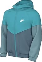 Nike Unisex Kinder Sportswear Windrunner Mit Kapuze Für Ältere Repel-Jacke, Dusty Cactus/Smokey Blue/White, 8-9 Jahre EU