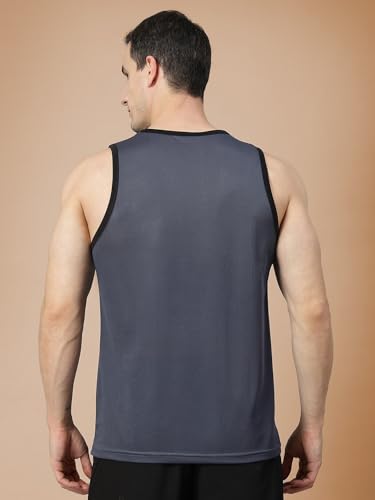 Image of CHKOKKO Men Polyester Solid Gym Regular Fit Tank Tops Sleeveless Sports Vest
