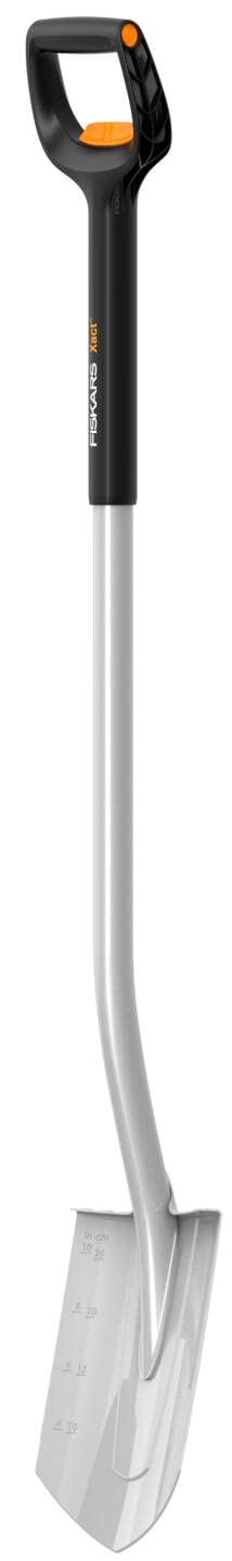 Fiskars Bêche Télescopique pour Sols durs et caillouteux, Pointue, longueur : 111 - 130 cm, Lame renforcée en Acier au bore, Noir/orange, Xact, 1066732