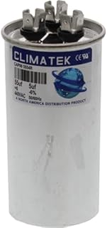 1172166 - ClimaTek Upgraded 55/5 uf MFD Round 370/440 Volt Capacitor Fits Heil