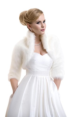 Lacey Bell Damen Brautjacke-Bolero Braut Jacke kunstlichem Fuchspelz Pelzimitat FFJ-57 Cover